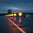Dark Slate Gray High-Performance Synchronising LED Traffic Cone Lamp for Road Safety