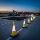 Dark Slate Gray Premium 750mm 2-Piece Traffic Cone with High Durability