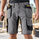 Grey/Black Flexible Utility Shorts with Removable Tool Holders