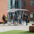 Dark Gray Premium Cycle Shelter with Clear PETG Cladding - 2m to 5m Bays