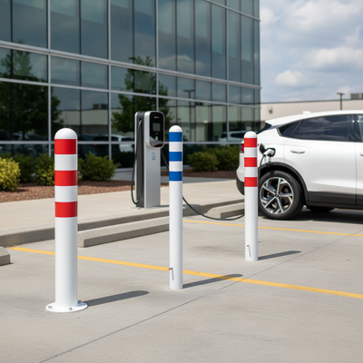 Premium Powder Coated EV Charging Point Protection Bollards
