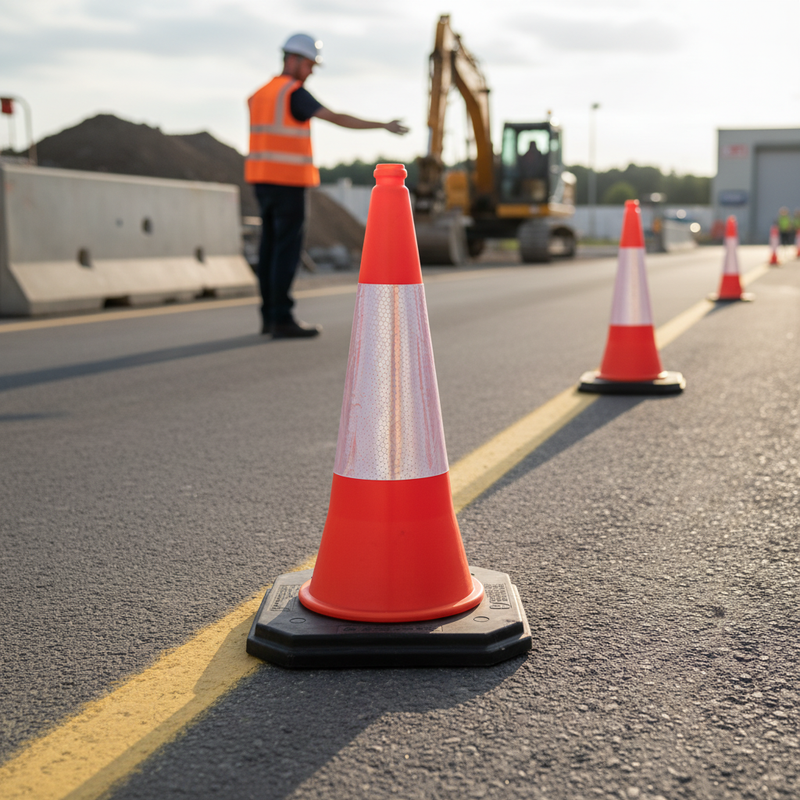 Slate Gray 750mm Heavy Duty 2-Piece Traffic Cone for Safety and Visibility