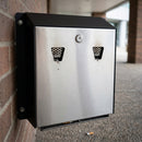 Wall-mounted cigarette bin, stainless steel, black