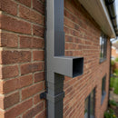 72x72mm Flush Joint Downpipe Branches — 92.5° & 112.5° — RAL 7022 / 92.5 Degrees (in use)