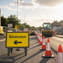 Light Gray Premium Diversion Sign 1050x750mm - Durable and Robust Design