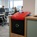 55-Litre Recycling Bin with Hole Aperture – Slimline Office Design
