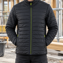 Black/Hi-Vis Yellow Padded Thermal Work Coat