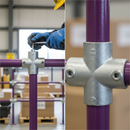 Dark Slate Gray Premium Long Tee Key Clamp for Galvanized Tube Applications - Versatile T Joint for Modular Structures