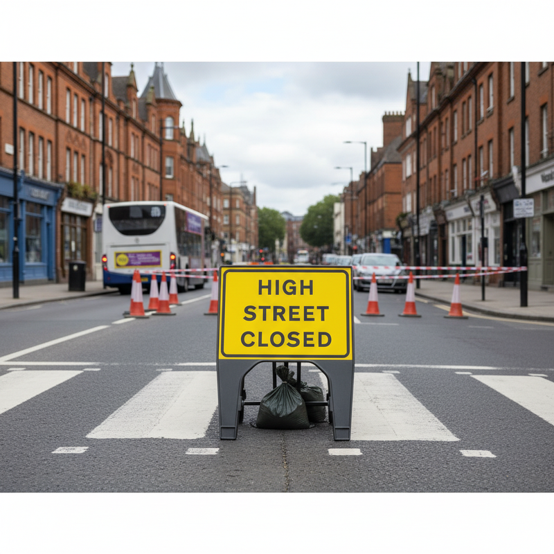 Dim Gray Premium Closed Q-Sign 600 x 450mm - Durable and Safe Design