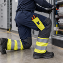 Hi-Vis Class 1 Work Trousers with Knee Protection, Navy/Hi-Vis Yellow
