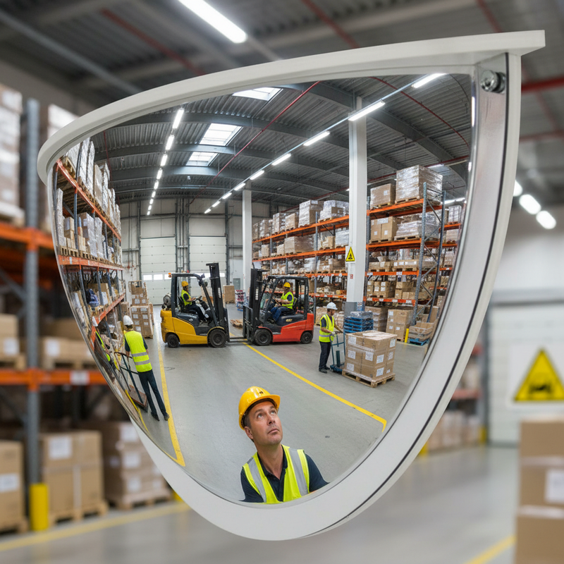 Light Slate Gray High-Performance 180° Panoramic Observation Mirror - Multiple Sizes