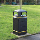 112 Litre Square Closed Top Litter Bin – Glass Fibre Composite