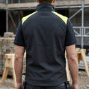 Hi-Vis Stretch Work Vest with Reflective Panels - Black/Neon Yellow