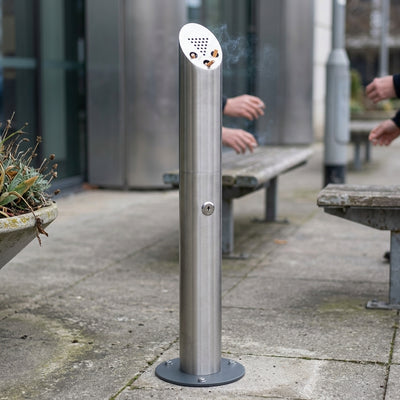 210mm Diameter Freestanding Stainless Steel Cigarette Bin