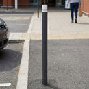 1200mm High Visibility Steel Bollard Black with White Top