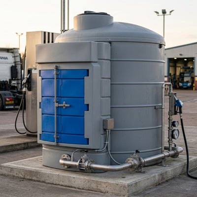 3500L AdBlue Bunded Storage Tank with Lockable Cabinet