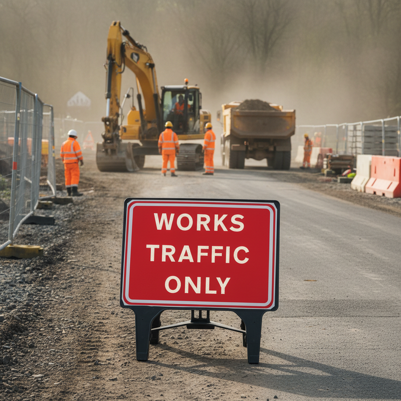Slate Gray Professional Traffic Sign - 1050x750mm Durable Design