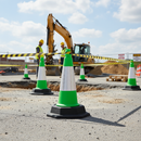 Light Gray 500mm 2-Piece Premium Traffic Cone - High Visibility Safety Solution