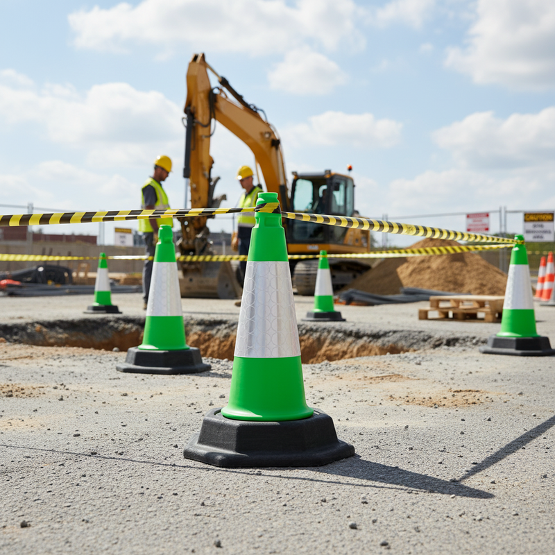 Light Gray 500mm 2-Piece Premium Traffic Cone - High Visibility Safety Solution