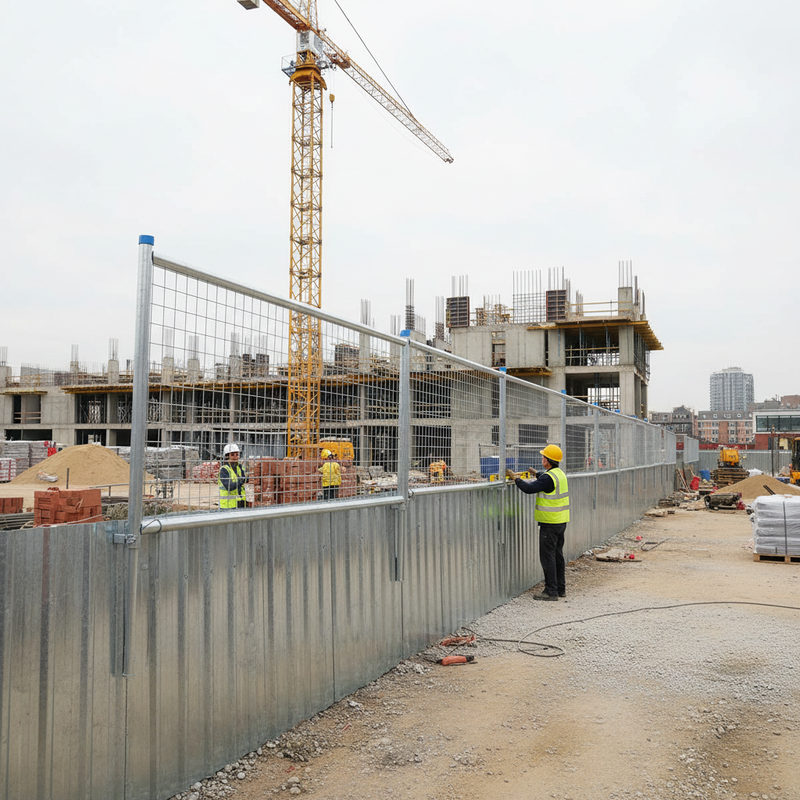 Light Gray Heavy Duty Hoarding Mesh Extension Panel for Enhanced Security