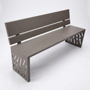 Steel bench with backrest – 450 x 450mm frame, zinc-primed finish (view 2)