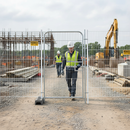 Light Gray Premium Temporary Fencing Pedestrian Gate - Heavy Duty Access Control