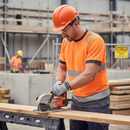 Rosy Brown Premium Hi-Vis Two-Tone Short Sleeve T-Shirt - Orange and Black