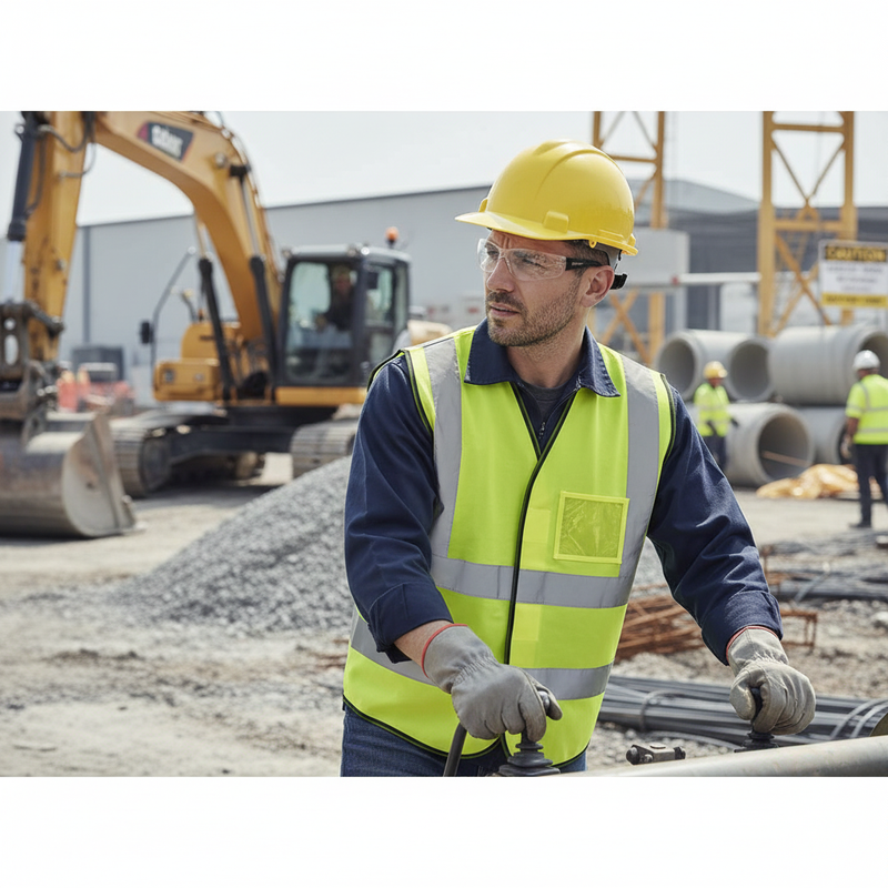 Dark Gray High-Visibility Vest with ID Pocket - Professional Safety Gear
