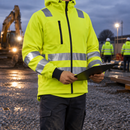 Hi-Vis Full Zip Hoodie with Reflective Tape - High-Vis Yellow/Navy