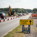 Gray Diverted Traffic Up Arrow Quick-Fit Sign Face Diagram - Premium Quality