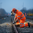Dark Slate Gray Premium Hi-Visibility Fleece Jogging Bottoms - Orange