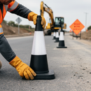 Gray Premium 750mm Traffic Cone with High Durability and Wind Resistance