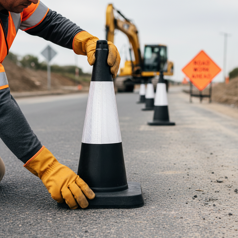 Gray Premium 750mm Traffic Cone with High Durability and Wind Resistance