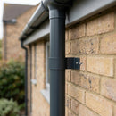 76mm Aluminium Downpipe Clip – Flush Joint — RAL 7016 (in use)