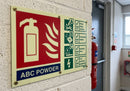 Photoluminescent ABC Powder Extinguisher Sign – 105×155mm PVC