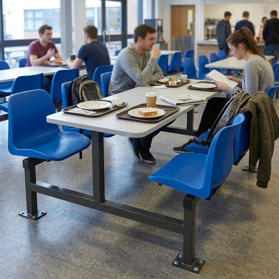 6-Seater Canteen Dining Unit with Polypropylene Seats