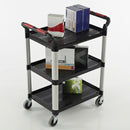 3-Shelf Trolley 150kg Capacity Black Plastic Grey Aluminium (view 2)