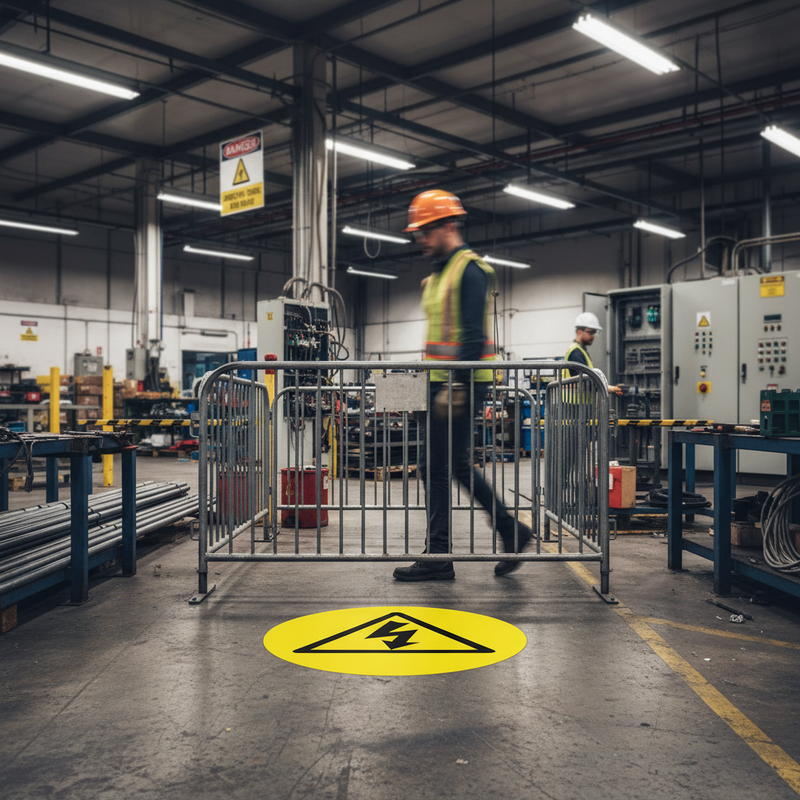 Dark Slate Gray Premium Electrical Danger Floor Sign - High-Visibility Safety Indicator