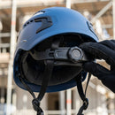Blue Vented Work Helmet with Micro Peak and Wheel Adjustment