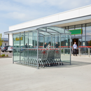 Light Gray Premium Trolley Shelter with Clear PETG Cladding from 1m to 5m