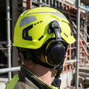 Neon Yellow Vented Helmet with Hearing Protection Set