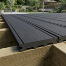 Solid Scalloped Grooved Board 3.6m Ebony Finish