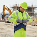 Gray Premium Reversible Hi-Visibility Interactive Bodywarmer - Yellow/Navy Blue