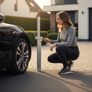 Dark Slate Gray Heavy Duty Retractable Telescopic Round Parking Post with Integral Lock