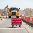 Light Gray Premium Stop Sign Wait Here 1050x750mm - Durable Design