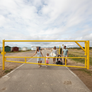 Light Gray Single Leaf Opening Height Barrier with Lower Swing Gate for Secure Access Control