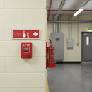 Gray Premium Fire Alarm Call Point Right Arrow Sign for Emergency Response