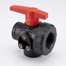 1 1/2" BSP Female 3-Way L Polypropylene Ball Valve 16 Bar (view 2)