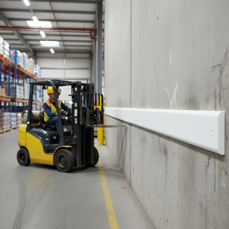 Dark Gray Impact Resistant Wall Buffers - Heavy Duty Protection for Corridors