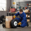 Premium Puncture-Proof Tyre 260mm - Semi-Pneumatic Rubber with Steel Hub, 80kg Load Capacity for Garden Carts and Utility Trolleys